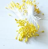 SK Flower Stamens 2束の160 – 180 StemsパールStamens for Scrapbooking PistilケーキデコレーションクラフトDIY、2.17-inch イエ