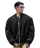 [サムディフ] MA-1 ジャケット 中綿 ジャケット メンズ ビッグシルエット オーバーサイズ ブルゾン 防寒 アウター 冬 冬服 冬物 秋冬 L ホワイト/ブラック