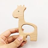 Mamimami Home おしゃれで歯固め　木製動物　歯固め ジュエリー ジラフ*10個 レーザー印刷 知育玩具 天然木　安全 FDA認可済
