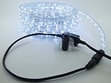 LUISHA 52ft 2 Wire Round 576 LEDS Flexible Rope Light Kits Home Outdoor Christmas Lighting Cool whit