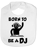 Born To Be A DJ - Funny Baby/Toddler/Newborn Bib Gift white by Print4U