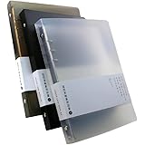 3パックA5A6 PVC 6リングバインダーカバー6穴詰め替え可能なPVCノートブックラウンドリングバインダーカバールーズリーフバインダープロテクター（内紙は含まれていません） (ホワイト+ブラック+ブラウン, A5)