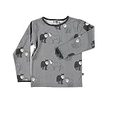 【Smafolk スマフォルク】T-shirt with wolf Wild dove カラー:グレー p0000gyd ベビー トップス 長袖 出産お祝い キッズ 子供服