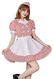 [ブライトララ] ハロウィン コスプレ 仮装 ダイナー メイド メイド服 衣装 制服 レディース コスチューム cos009x-L