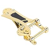 ビグスビー, ギター用 トレモロテイルピース ビブラートユニット トレモロテール セミアコ ギター ブリッジ 高品質 金属 トレモロブリッジ 弦楽器修理用 (ゴールド)