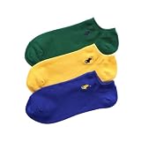 【3足セット】POLO RALPH LAUREN さらっと快適鹿の子編みのスニーカー丈ソックス 【3足セット】 ワンポイント メンズ レディース 92022800 23-25cm 03.イエロー.グリーン.ブルー