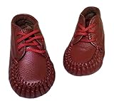 ベビー シューズ 軽くて やわらかい キッズ レザー スニーカー 子供 革 靴 (11.5cm, 赤茶色)