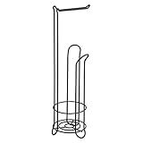 InterDesign Classico Free Standing Toilet Paper Holder for Bathroom Storage - Matte Black by InterDe