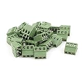 uxcell PCBターミナル ブロック ブロック 3ピン 5mm ネジPCB コネクタ 300V 10A　20個