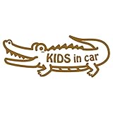 imoninn KIDS in car ステッカー　【シンプル版】　No.67　ワニさん　（ゴールドメタリック）