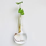 おしゃれ 花瓶 ふら下げ式 フック付き ガラス 透明 水耕栽培 容器 インテリア 飾り 壁掛け水槽 金魚鉢 ホームデコレーション (水滴)