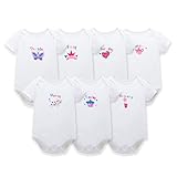 赤ちゃん服　ベビー洋服　半袖　ロンパース ７枚　セット　１週間 (０−３ヶ月)