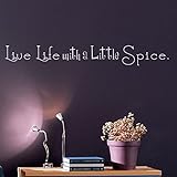 Pop Decors WL-0149-Vb Inspirational Quote Wall Decal, Live Life with A Little Spice [並行輸入品]