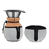 IMPRESA (インプレサ) 断熱ポアオーバー コーヒー 快適 Bodum 6カップコーヒーメーカー - コーヒーカラフェガラス用保護スリーブ - ホットまたはコールドブリュー - ドリップコーヒーメーカー用ポアオーバーカラフェアクセサリー