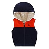 PANCY 子供服 秋冬 綿服 袖なし 防寒コート フード付き ベスト 厚手 裏起毛 シンプル 男の子 女の子(100cm,ネイビー)