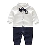 ロンパース　蝶ネクタイ付　カバーオール　フォーマル　結婚式　行事　節句　七五三　男の子 (66㎝, 白) [並行輸入品]