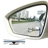 Ampper スリムスクエアブラインドスポットミラー、HDガラスフレームレスコンベックスバックミラー（2個）