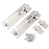 防犯グッズ ステンレス鋼製 丸落とし ラッチ錠 フランス落し ドア・窓・扉の補助錠 4インチ（約10x3x1cm） 2組セット