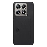 LOOF CASUAL-SLOT レザー カード収納 スマホケース for Xiaomi 14T Pro 用 ケース カバー 背面 ストラップホール カードポケット シンプル 耐衝撃 薄型 軽量 leather [ブラック]