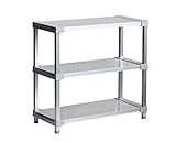 選べる幅サイズ31段階！軽量アルミ製 収納ラック3段 棚板奥行36cm 高さ80cm 幅バリエーション 30～180cm (50cm)