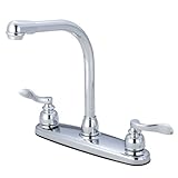 Kingston Brass KB8751NFLLS NuWave French 8-Inch High Arch Kitchen Faucet with Twin Handle without Sp