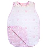 【日本製】 6重ガーゼ ベビースリーパー ≪42×58cm≫ 月と雲 薄ピンク (選べる4色) un doudou No.2700PI-D