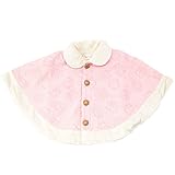 kids zoo（キッズズー）ボア配色ニットキルトおうち柄マント S(70～80cm) ピンク