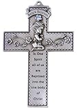 Baby Boy Baptism 5" Pewter Cross (JC-9307) by Jeweled Cross [並行輸入品]