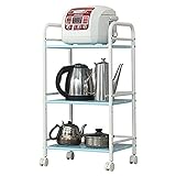 金属製3シェルフ（40×32×75cm）レベル2はブレーキホイールで調節可能