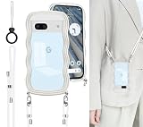 Ausrann 対応 Google Pixel 7a ケース グーグルピクセル7a ケース ショルダー ストラップ2枚付き 紐付き 首掛け 肩がけ 斜め掛け 韓国 可愛い ピクセル7a カバー ストラップホール付き 耐衝撃 シリコン クリア 透明 TPU バンパー + 黄変防止 PC 米軍MIL規格 スマホケース 対応 pixel 7a BW (ホワイト)