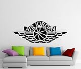 Air Jordan壁デカールスポーツバスケットボールロゴビニールインテリアデコレーションステッカースポーツ部屋ホーム子供ルームアートデザインリムーバブル防水壁画( 370z )