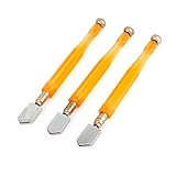 uxcell　ガラスカッター　カットツール　10‐20mmスペック　クリアイエローハンドル　カーバイドチップ　3個