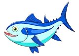 Wallmonkeys Cartoon Tuna Peel and Stick Wall Decals WM359255 (18 in W x 13 in H) [並行輸入品]