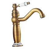 Baoblaze 蛇口　耐水性　セラミックバルブ　キッチン　ヨーロッパスタイル　ハンドルシンク　ブラス