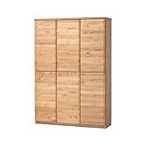 書棚 完成品 幅120cm 扉付き 木製 アルダー 北欧風 ハイタイプ 国産品 ブラウン ナチュラル 堀田木工所 (ナチュラル)