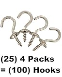 National Mfg n348 – 433 4パックで3 / 4 "ステンレススチールスクリューカップフック – 数量25