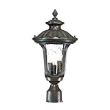 Alico Lighting 3857BW Acclaim Lighting Burled Walnut Finished Outdoor Postmount with Clear Seeded Gl