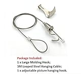 chris-wang ProfessionalアートHangingシステムギャラリーLarge画像表示キット( 1 mツイスターステンレススチールケーブル、成形フック、調整可能な画像ハンギングフック付