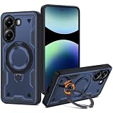 MNYWDSQ 対応 Xiaomi POCO X7 Pro 5G 用の ケース Poco X7 Pro 5G 耐衝撃 米軍MIL規格 スタンド付き Magnetic対応 TPU+PC ブラック 青 D637-xm x7p-03
