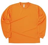 [グリマー] Tシャツ UVカット・吸汗速乾 ドライメッシュ長袖Tシャツ4.4oz [メンズ] オレンジ M