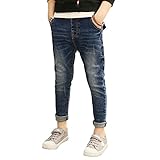 [FERE8890] ボーイズ ズボン ポケット付 着回し 折り返し ダメージ加工 カジュアル 男の子 お誕生日 子供の日 卒園式 ブルー 身長140～150cm