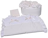 Babyoll Bedding Regal Neutral Mini crib/ Portable/ Port-a-Crib Bedding Set for boy and girly, ecru/w