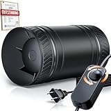 MOCINE ダクトファン【日本PSE認証取得】中間取付型 静音 強力5000RPM 310m³/h 小型パイプファン 給排気 DCモーター 8W省エネ純銅過熱保護無段階調速【プラグ付き】【2m電源コード】DIY簡単取付けダクト用 塗装ブース用 レーザー彫刻機用 3Dプリンター用 温室 栽培テント 産業用換気扇 100mm/P124-L