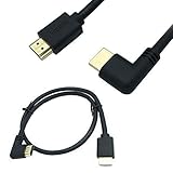 Rosebe L字型HDMI2.0ケーブル，ゴールド金メッキ端子 60Hz 4K＊2K ハイスピード HDMI オス-オス L字型 3D HDMIケーブル (直向き/左向き) (60CM)