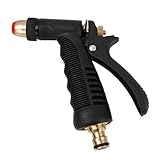 散水ノズル ホースノズル 金属ノズル メタルノズル 洗浄ジェット 滑り止め柄 ワンタッチ切り替え 家庭用 多機能 園芸 農業 水撒き 洗浄 洗車 ブラック