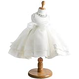 Cuteshower ベビードレス キッズドレス 子供ドレス 女の子 結婚式 発表会 ホワイト 90cm