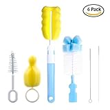 Foonii 6 in 1 Bottle Brush Cleaner Kit, Cleaning Brush Set for Cups Sports Bottle Baby Bottle Nipple