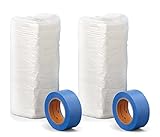 3 M 12 x 16-footプラスチックドロップ布&マスキングテープコンボ( 2 - Pack )