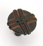 Laurey 37021 1-3/8-Inch Lineage Knob, Black with Terra Cotta [並行輸入品]