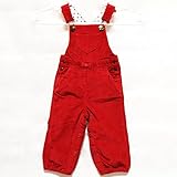(プチバトー) PETIT BATEAU 子供服 赤ピンク リボンコーディロイ付き 女の子 サロペット 6ヶ月/67cm [並行輸入品]